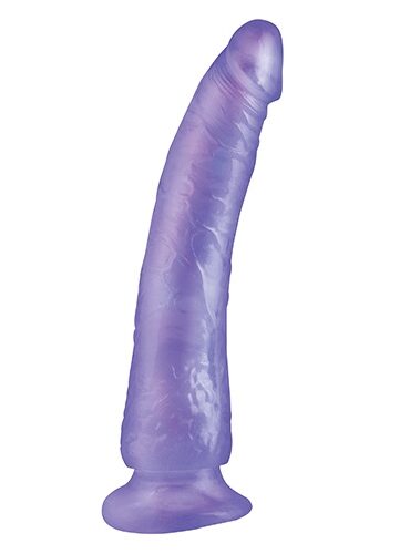 Basix Slim 7 Dong W/ Suction Purple-6625